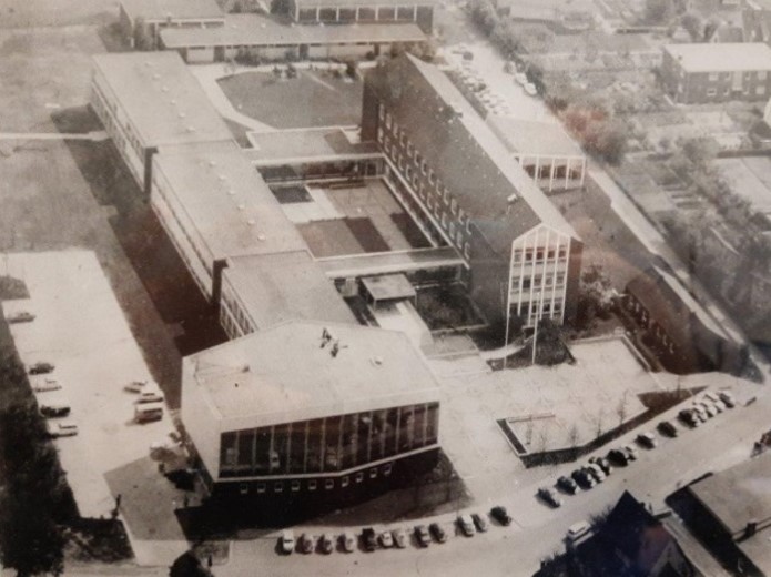 Luftbild des ausgeweiteten Campus an der Driverstraße (Foto: Universitätsarchiv Vechta))