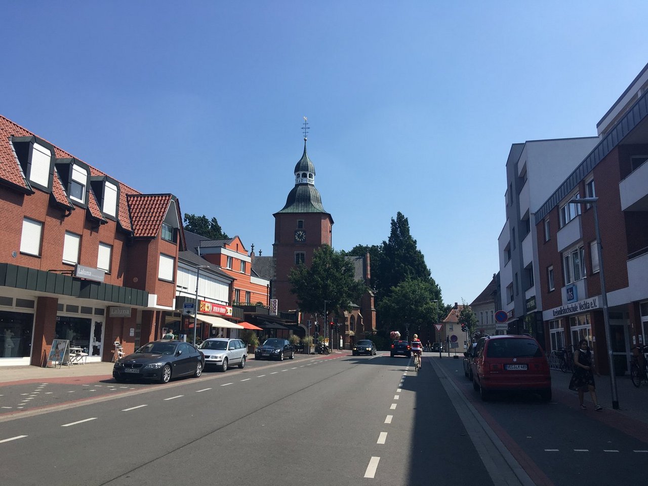 Church tower in Vechta's city center