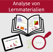 Das Bild zeigt symbolische Darstellungen eines Schulbuchs mit Inhalten aus der Grundschule wie beispielsweise Stellenwerttafel oder Punktmuster, ein Tablet mit Pinktmuster und eine Lupe auf einen Brokkoli.
