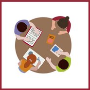 Menschen arbeiten zusammen, gezeichnet