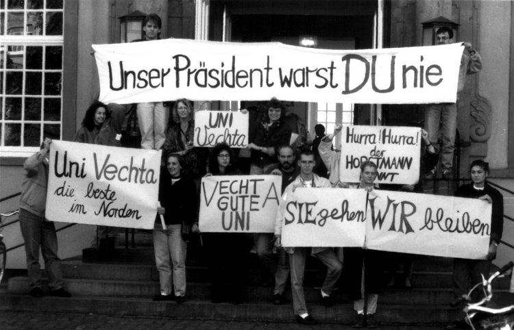 Proteste zum Erhalt des Hochschulstandortes (Foto: Universitätsarchiv Vechta)