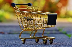 golden shopping cart