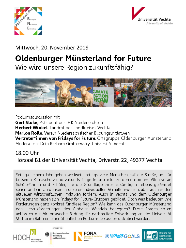 Aktionswoche BNE und Podiumsdiskussion "Oldenburger Münsterland for Future"