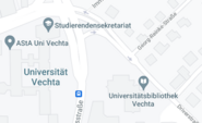 Kartenausschnitt der Universität Vechta von Google Maps