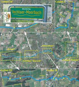 Poster mit den verschiedenen Gebieten und Probenstationen am Vechtaer Moorbach.