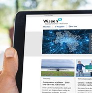 Die Webseite von Wissen hoch N auf einem Tablet