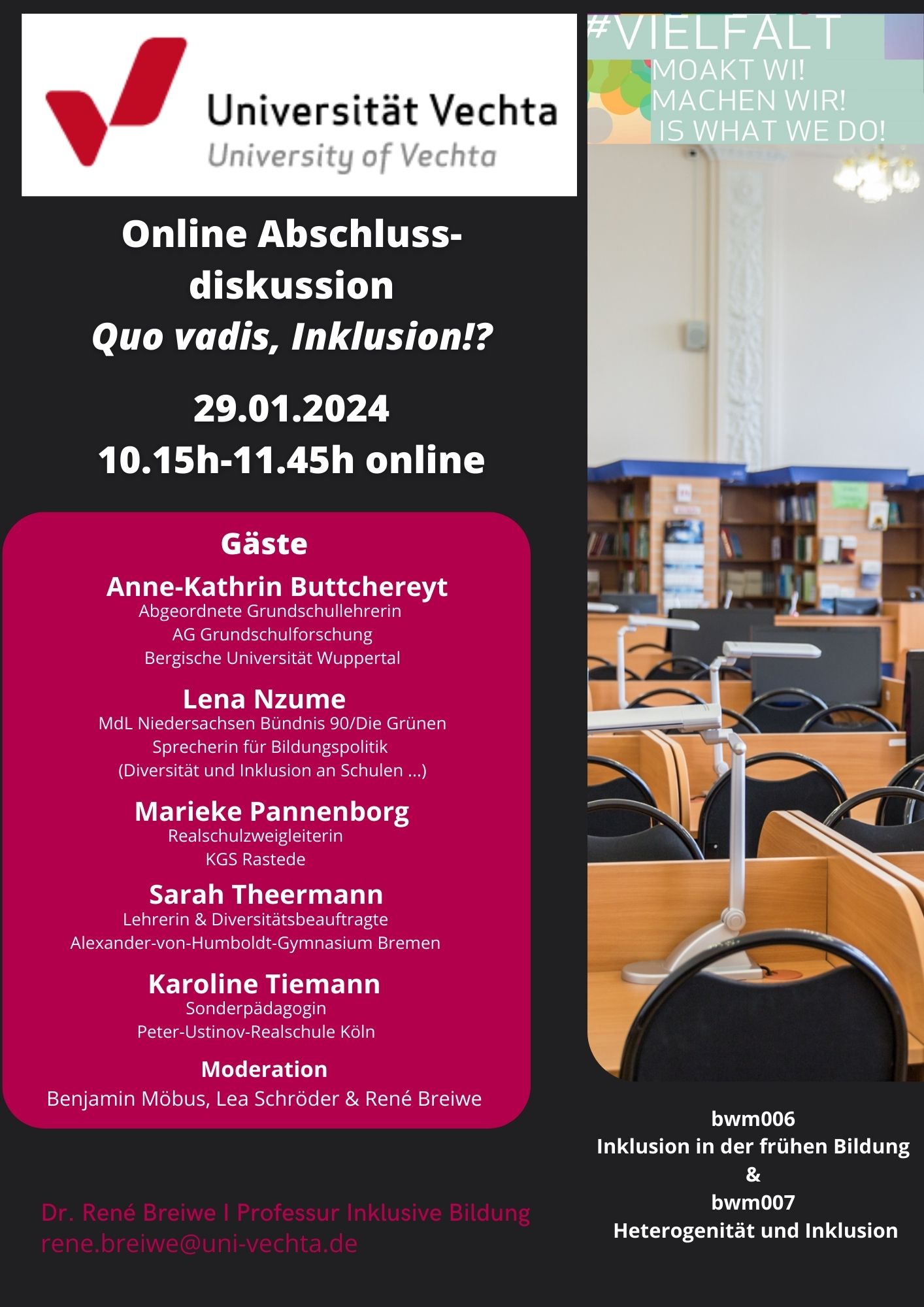 Online Diskussion „Quo vadis, Inklusion!?“ am 29.01.2024