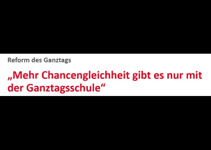 Interview mit Frau Prof. Dr. Porsch „Mehr Chancengleichheit gibt es nur mit der Ganztagsschule"