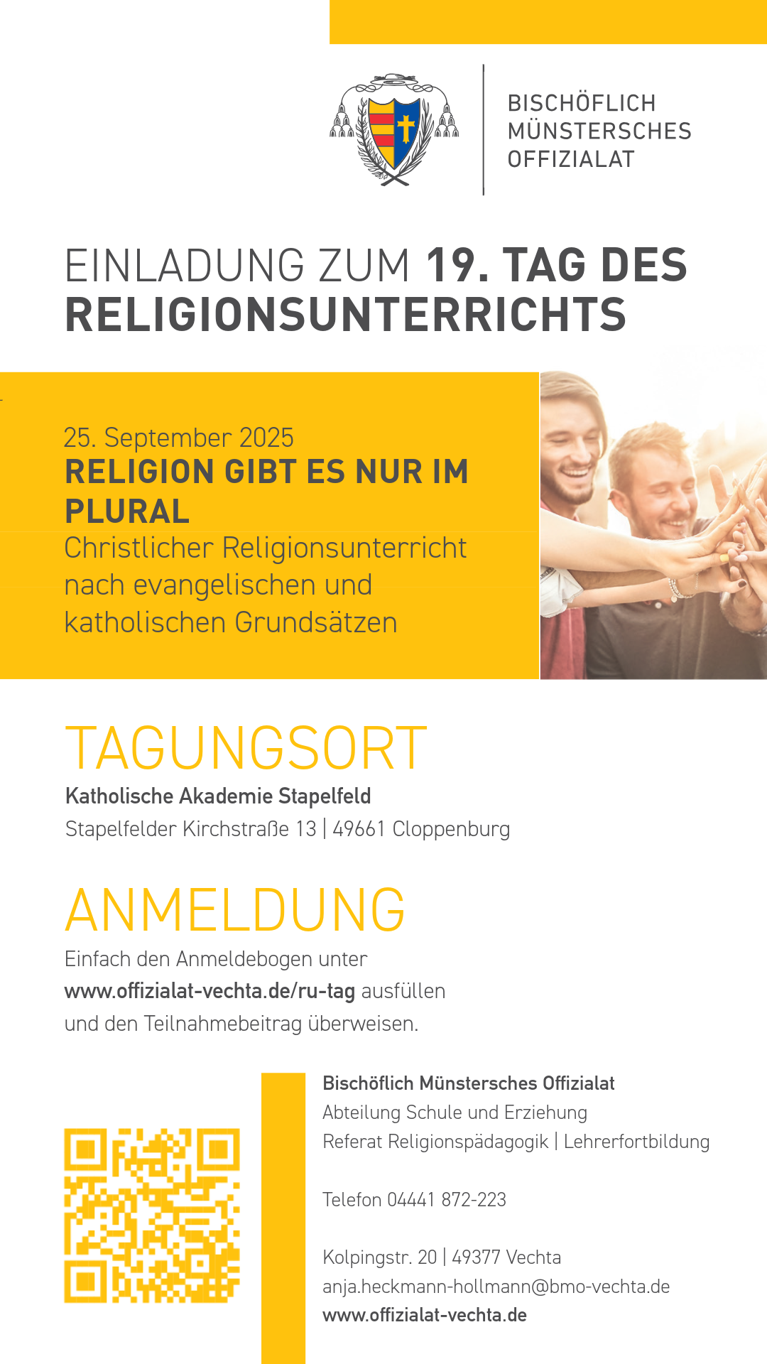 Einladung zum 19. Tag des Religionsunterrichts am 29. September 2025 – mit Beteiligung des IKT