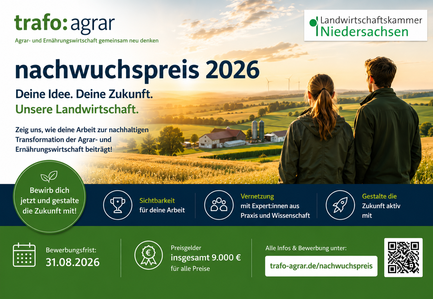 trafo:nachwuchspreis 2026: Zukunftsideen für die Agrar- und Ernährungswirtschaft gesucht