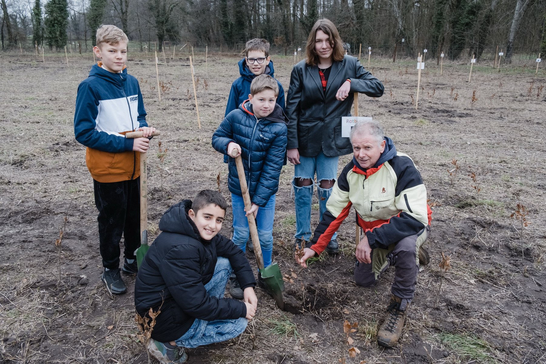 Schulwald Pflanzaktion im Bürger-Klimapark Lohner Schüler pflanzen 4850 Bäume im Bürger-Klimapark